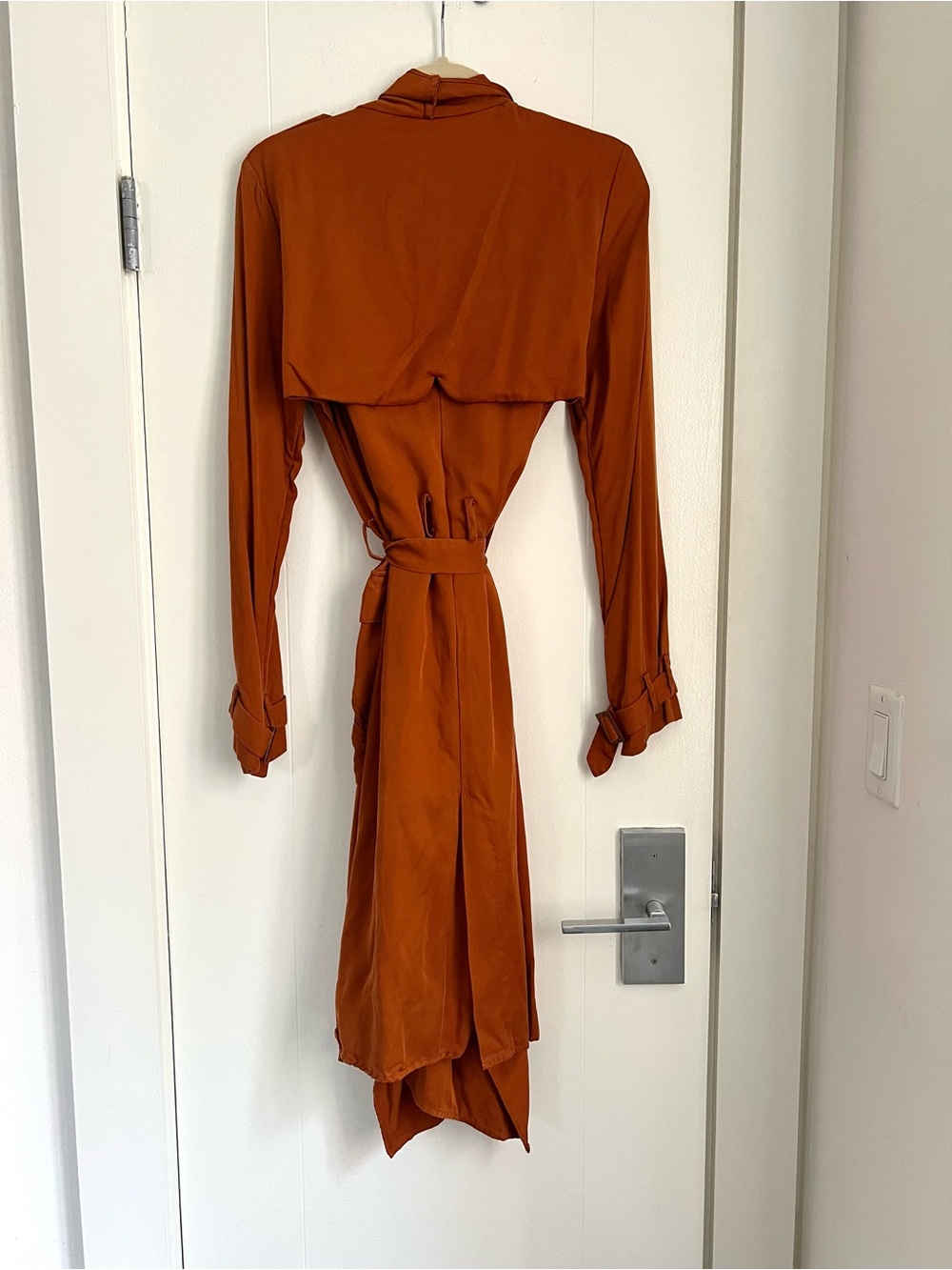 ZARA | Burnt Orange Lightweight Trench Coat - Small - Picture 5 of 8
